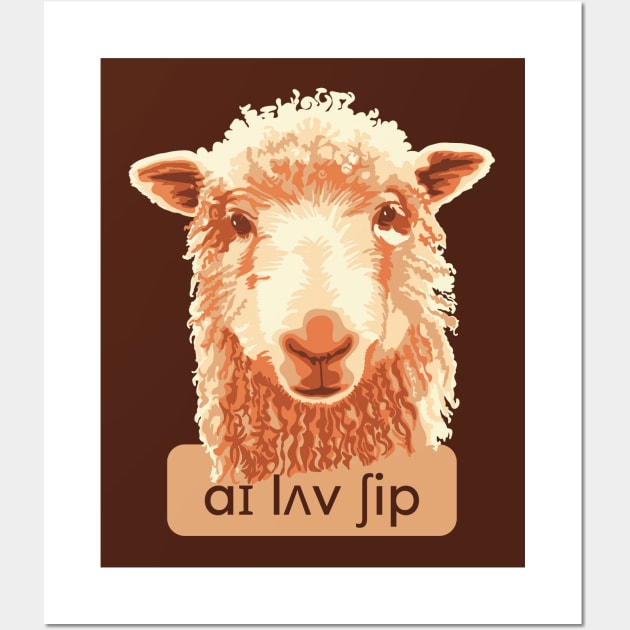 I Love Sheep Phonetics Wall Art by Slightly Unhinged